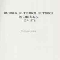 Butrick, Butterick, Buttrick in the U.S.A., 1635-1978