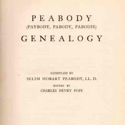 Peabody (Paybody, Pabody, Pabodie) Genealogy