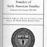 Founders of early American families; : emigrants from Europe, 1607-1657