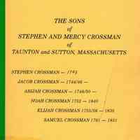 The sons of Stephen and Mercy Crossman