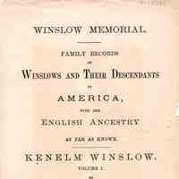 Winslow Memorial; Family records of the Winslows and their descendants in America