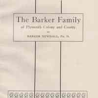 The Barker family of Plymouth colony and county