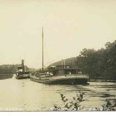 Towing up a Barge, Taunton River, Taunton, MA