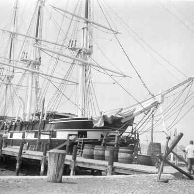 Taunton River - New Bedford - Old Whaler - Charles W. Morgan. Mystic Conn.July 27 - 1954
