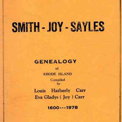 Smith-Joy-Sayles Genealogy of Rhode Island