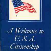 A welcome to U.S.A. citizenship