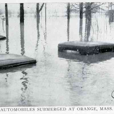 1936 Flood Automobioes Submerged at Orange, MA