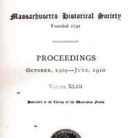 Proceedings of the Massachusetts Historical Society