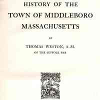 History of the Town of Middleboro, Massachusetts