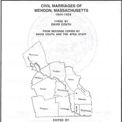 Civil marriages of Mendon, Massachusetts, 1844-1905