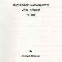 Southbridge, Massachusetts vital records to 1850