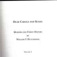 Dear Carole and Susan: memoirs and family history