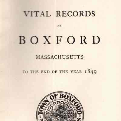 Vital Records of Boxford, Massachusetts to the End of the Year 1849.
