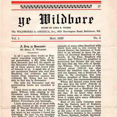 Ye Wildbore Newsletter