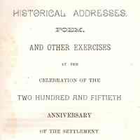 Historical Addresses, Poem, and Other Exercises at the Celebration of the Two Hundred and Fiftieth Anniversary of the Settlement of Rehoboth, Mass., held October 3, 1894