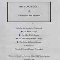 Heywood family of Connecticut and Vermont