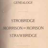 Genealogy, Strobridge Morrison or Morison Strawbridge