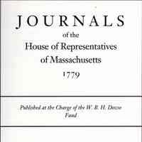 Journals of the House of Representatives of Massachusetts