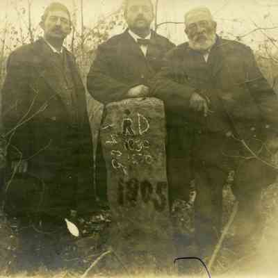 Dighton - Boundary marker with surveyors