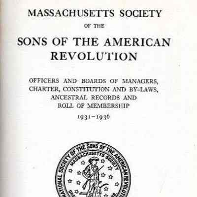 Massachusetts Society of the Sons of the American Revolution�