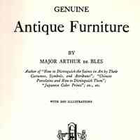 Genuine Antique Furniture, with 200 illustrations