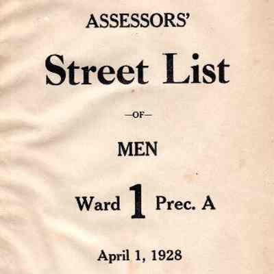 City of Taunton. Assessors' Street List 1928