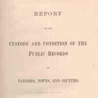 Report on the custody and condition of the public records of parishes, towns, and counties