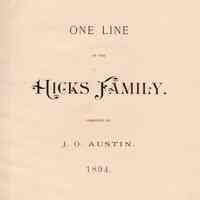 One line of the Hicks family.