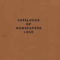 Catalogue of newspapers, 1936