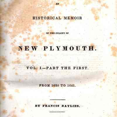 An Historical Memoir of the Colony of New Plymouth