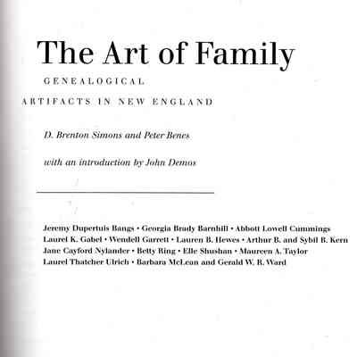 The art of family: Genealogical artifacts in New England