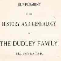 Supplement to the history and genealogy of the Dudley family