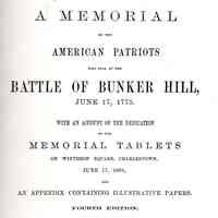 A memorial of the American patriots who fell at the battle of Bunker hill, June 17, 1775.