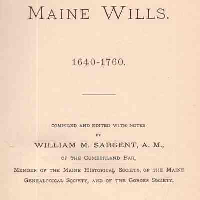 Maine Wills, 1640-1760
