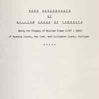 More descendants of William Chase of Yarmouth being the progeny of William Chase (1787-1843) of Wyoming County, New York, and Livingston County, Michigan