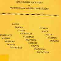 The colonial ancestors of the Crossmans and related families