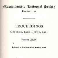 Proceedings of the Massachusetts Historical Society