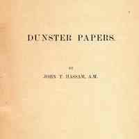 Dunster papers