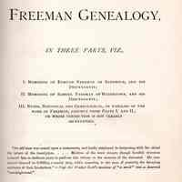 Freeman genealogy in three parts