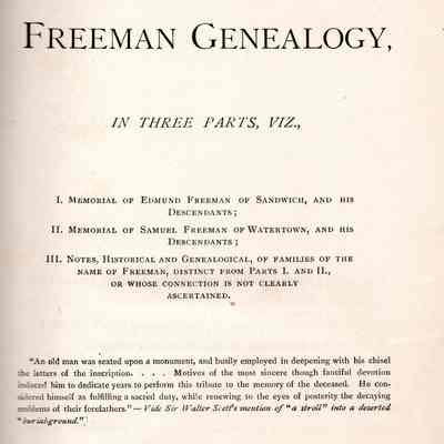 Freeman Genealogy in Three Parts
