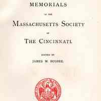 Memorials of the Massachusetts Society of the Cincinnati