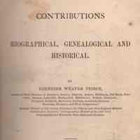 Contributions biographical, genealogical, and historical