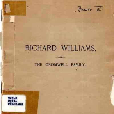 Richard Williams of Taunton and His Connection with the Cromwell Family