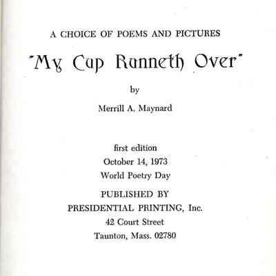 "My cup runneth over"; A choice of poems and pictures