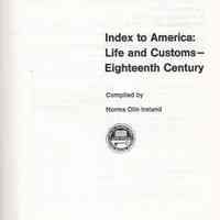 Index to America: life and customs