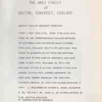 The Ames family of Bruton, Somerset, England�