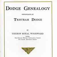 Dodge genealogy: descendants of Tristram Dodge