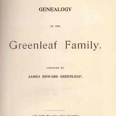 A Genealogy of the Greenleaf Family