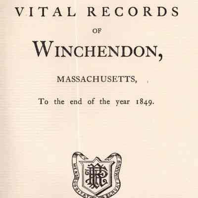 Vital Records of Winchendon, Massachusetts To The End Of The Year 1849