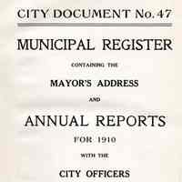 Municipal Register, Containing the Mayor